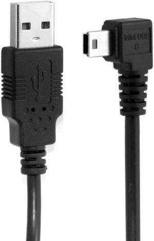 Mini USB Cable,USB 2.0 Type A Male to Mini USB 5Pin Left Angled 90 Degree Male Dash Cam Data Sync and Charge Cable