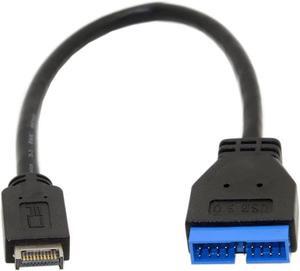 USB 3.1 Type-E Front Panel Header to USB 3.0 20Pin Header Extension Cable for ASUS Motherboard 20cm Black