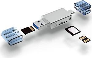 USB Type C Card Reader, USB C Type C / USB 2.0 to NM Nano Memory Card & TF Micro SD Card Reader for Phone & Laptop