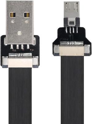 Type-A USB 2.0 Male to Micro USB 5Pin Male Data Flat Slim FPC Cable 20CM for FPV & Disk & Phone