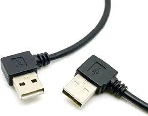 USB 2.0 Type-A Male to Female 90 Degree Angled Extension Cable 40cm 2PCS/Set