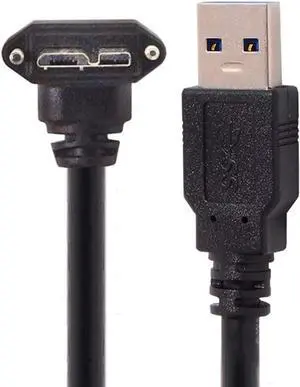 3m 10Ft 90 Degree Up Angled Micro USB Screw Mount to 3.0 Data Cable for Industrial Camera (3m, up Angled)