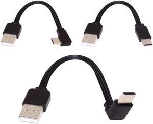 USB 2.0 Type-A Male to USB-C Type-C Male Angled Data Flat Slim FPC Cable for FPV & Disk & Phone 3Pcs/Set 13cm