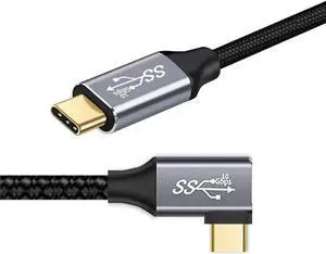 Type-C to USB-C USB3.1 10Gbps 100W Data Cable 0.5m for Laptop & Phone 90 Degree Right Angled