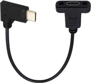 USB 3.1 Type C USB-C Male to USB-C Female Extension Data Cable 90 Degree Angled 30cm USB 3.1 Type C USB-C Male to USB-C Female Extension Data Cable 90 Degree Angled 30cm