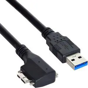 USB 3.0 A Male to Micro B Data Cable 100cm USB 3.0 Cable Dual Thumbscrews Locking for Camera