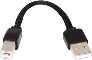 USB 2.0 Type-A Male to USB 2.0 Type-B Male Data Flat Slim FPC Cable for Scanner & Disk & Printer 13cm