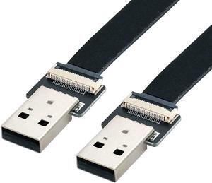 Flat Slim FPC USB 2.0 Type-A Male to USB 2.0 Type-A Male Data Cable for FPV & Disk & Scanner & Printer 100CM