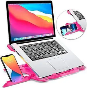 Laptop Stand for Desk, Adjustable Laptop Stand for Desk, Laptop Riser for MacBook Pro and Air 13 15 17 inch, Laptop Stands Adjustable, Ergonomic Computer Stand, Notebook Stand Patented SecureStop