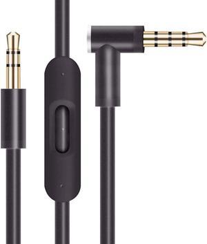 Replacement Audio Cable Cord Wire with in-line Microphone and Control +OEM Replacement Leather Pouch,Leather Bag,Detox,Wireless, Mixr,Executive -Black