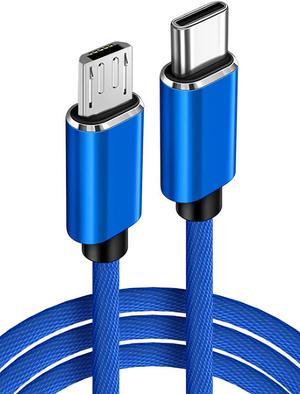 USB c to Micro usb fast charging cable,3.3ft, Type C to Micro USB Charger Braided Cord Support Charge & Sync Compatible with MacBook (Pro),Galaxy S8, S9, S10, Pixel 3 XL, 2 XL, Nexus 6P 5X (blue 1m)