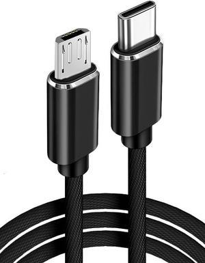 USB c to Micro usb fast charging cable,3.3ft, Type C to Micro USB Charger Braided Cord Support Charge & Sync Compatible with MacBook (Pro),Galaxy S8, S9, S10, Pixel 3 XL, 2 XL, Nexus 6P 5X (black 1m)