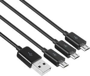 USB Splitter Cable for Android Equipment & Micro Player Mini Arcade Cabinets,USB A Male to 3 Micro USB Multi Charging Cable,Connects up to 3 Micro Players OR Electronic Games (3.3ft/1M)