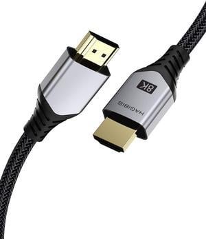 Hagibis HDMI 2.1 Cable 8K Ultra HD 144Hz 48Gbps High Speed HDMI Cable, 8K/60Hz 4K/120Hz Braided HDM Cord eARC HDR10 4:4:4 HDCP 2.2 & 2.3 for Dolby Vision Xbox PS4/5 NS Switch Apple TV 4K (2m/6ft)