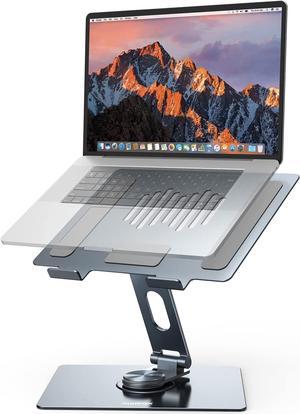 MOMAX Adjustable Laptop Stand, Adjustable Computer Stand with 360 Rotating Base for Collaborative Work, Swivel Laptop Stand Holder for Desk, Ergonomic Laptop Stand Riser for MacBook/All 11-17"Laptops