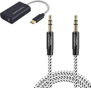 CableCreation 3.5mm Aux Cable Bundle with USB-C Microphone and Headphone Adapter, Compatible with Phone, Mac Mini, Microsoft Surface, Car Stereo and More