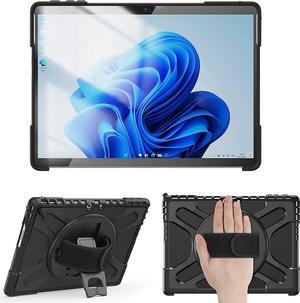 Bundle- Surface Pro 9 Case 13 inch 2022 with Tempered Glass Screen Protector, Black