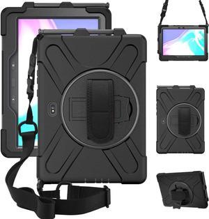 Galaxy Tab Active4 Pro 2022Galaxy Tab Active Pro 2019 101 Case SMT630T638T540T547 with S Pen Holder Rugged Heavy Duty Shockproof Case with Kickstand Hand Strap Shoulder Belt Black