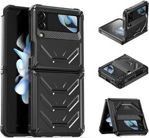 Case for Samsung Galaxy Z Fold 4 (2022), Hinge Protection Military Grade Shockproof Armor Case with Built-in 360° Rotating Ring Kickstand and Built-in S Pen Slot for Galaxy Z Fold4 5G, Black