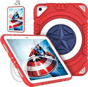 iPad 10th Generation Case for Kids, iPad 10 Case 10.9'' 2022, [Kid Proof] Shockproof Case with Handle/Adjustable Kickstand, Apple Pencil Holder (Red)