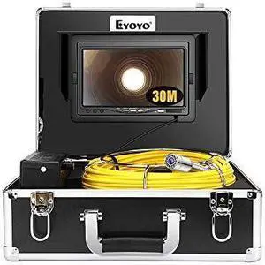 Eyoyo Pipe Inspection Camera, 50M/164ft Drain Sewer Inspection Camera with 9 inch LCD Monitor,Pipeline Inspection Cam Equipment IP68 Waterproof Industrial Plumbing Borescope Endoscope