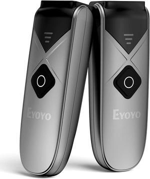 2 Pack Eyoyo Mini QR 2D&1D Bluetooth Barcode Scanner Portable Wireless Barcode Reader with USB Wired/Bluetooth/ 2.4G Wireless Connection for Phone, Android, Tablet, Laptops