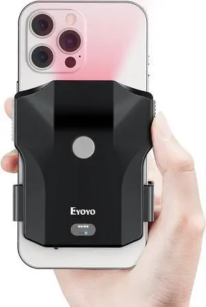 Eyoyo Bluetooth QR Code Scanner, 2D Wireless Back Clip Phone UPC USB Barcode Scanner Reader with Battery Level Indicator Compatible with 4.7"-7.2" Android Phone, iPhone for Book Library Inventory