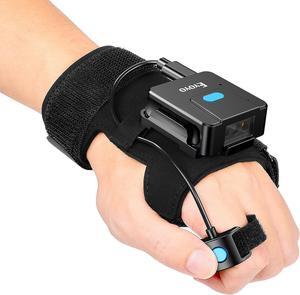 Eyoyo Wearable Glove QR Code Scanner, 1D 2D Finger Ring Bluetooth Barcode Scanner, Left&Right Hand Wearable, Portable Wireless Book Inventory Bar Code Reader Compatible with iPhone iPad Android Tablet