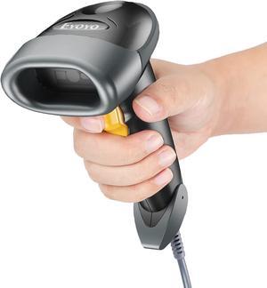 Eyoyo QR Handheld USB Barcode Scanner, Wired Automatic 1D 2D Code Scanner PDF417 Data Matrix Bar Code Reader with Long USB Cable for Mobile Payment, Convenience Store, Supermarket, Warehouse