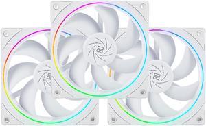 Thermalright TL-S12W CPU Fan 120mm Case Cooler Fan Comes with ARGB Lighting Effect,PC PWM Silent Computer Fan with 1500RPM Speed, CPU Cooling Fan White3-Pack