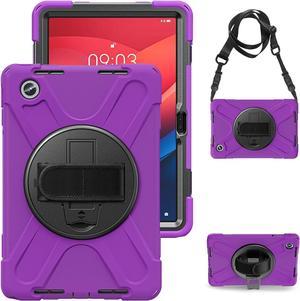 Case for  Tab M11 2024 (TB-330FU/330XU) 11", Durable Shockproof Protective Cover with 360° Rotating Stand - Hand Strap - Shoulder Strap,Purple