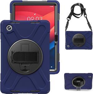 Case for  Tab M11 2024 (TB-330FU/330XU) 11", Durable Shockproof Protective Cover with 360° Rotating Stand - Hand Strap - Shoulder Strap,Navy Blue