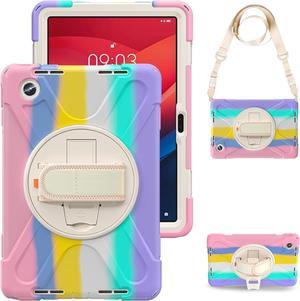 Case for  Tab M11 2024 (TB-330FU/330XU) 11", Durable Shockproof Protective Cover with 360° Rotating Stand - Hand Strap - Shoulder Strap,Colourful