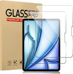 -2 Pack New iPad Air 11 Inch M2 2024 Screen Protector Tempered Glass Flim, 9H Hardness HD Clear Compatible Face ID & Case Friendly for iPad Air 11" 6th Gen