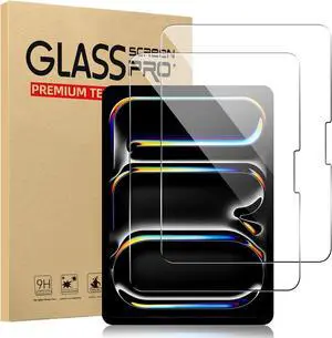 -2 Pack New iPad Pro 11 Inch M4 2024 Screen Protector Tempered Glass Flim, 9H Hardness Clear Anti-Scratch Screen Protector for iPad Pro 5th Generation 11" 2024