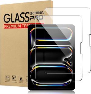 -2 Pack New iPad Pro 13 Inch M4 2024 Screen Protector, HD Clear 9H Tempered Glass Film with Face ID & Apple Pencil Pro Compatible, High Sensitivity Case Friendly, for iPad Pro 7th Generation 13"