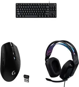 TKL SE Mechanical Keyboard + G305 Lightspeed Wireless Gaming Mouse + G335 Wired Gaming Headset Bundle - Black
