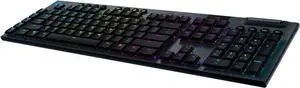G915 LIGHTSPEED RGB Mechanical Gaming Keyboard, Low Profile GL Tactile Key Switch, LIGHTSYNC RGB, Advanced Wireless and Bluetooth Support - Tactile,Black