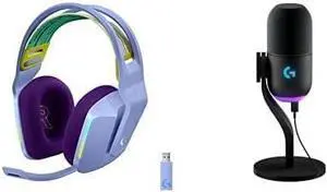 G733 Lightspeed Wireless Gaming Headset +Yeti GX Dynamic RGB Gaming Microphone with LIGHTSYNC, USB - Lilac