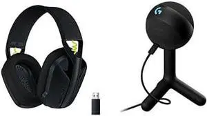 G435 Lightspeed Wireless Gaming Headset + Yeti Orb RGB Gaming Microphone with LIGHTSYNC, USB Mic - Black