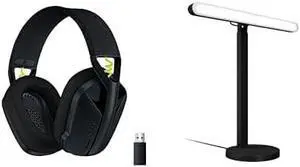 G435 Lightspeed Wireless Gaming Headset + Litra Beam Premium LED Gaming Key Light with Truesoft - Black
