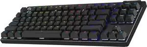 G PRO X TKL LIGHTSPEED Wireless Gaming Keyboard, Ultra-Portable Tenkeyless Design, LIGHTSYNC RGB, PBT keycaps, Tactile Switches (GX Brown) - Black