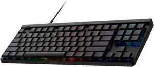 G515 TKL Wired Low Profile Gaming Keyboard, Fully Customizable RGB, Double-Shot PBT Keycaps, Tactile/Brown Switches - Black