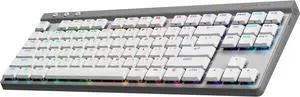 G515 Lightspeed TKL Low Profile Wireless Gaming Keyboard, LIGHTSYNC RGB, Thin Tenkeyless Design, Double-Shot PBT Keycaps, Linear (Red) Mechanical Switches - White