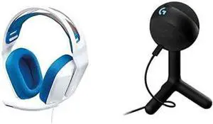 G335 Wired Gaming Headset + Yeti Orb RGB Gaming Microphone with LIGHTSYNC, USB Mic - White