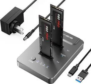 ACASIS NVMe M.2 Duplicator, M.2 ssd cloner Dual-Bay Offline Clone, USB C to NVME Docking Station for M2 SSD M Key Hard Drives Enclosure