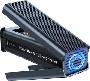 M.2 NVMe SSD Cloner, Dual-Bay Offline Duplicator with Cooling Fan, USB C to M.2 Cloner, Pcle Size 2230/2242/2260/2280 Compatible (Grey)