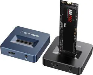 ACASIS NVME SSD Reader Adapter, Aluminium Alloy Housing Fast Heat Dissipation, NVME to USB Docking Station, M.2 SSD to USB Adapter 10Gbps, Support M.2 (M Key) NVMe SSD and (B+M Key) SATA-Based SSD