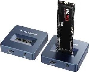 ACASIS NVME SSD Reader Adapter, Aluminium Alloy Housing Fast Heat Dissipation, NVME to USB Docking Station, M.2 SSD to USB Adapter 10Gbps, Support M.2 (M Key) NVMe SSD and (B+M Key) SATA-Based SSD