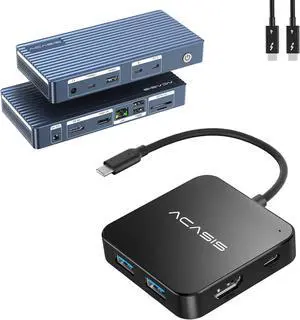 ACASIS Multi-Port USB Type-C Hub & Thunderbolt 4 Dock - 11 Ports, 8K60Hz HDMI, 1 GbE Ethernet, SD/TF 4.0, 10Gbps USB C/A, 3.5mm Audio, MacBook Docking Station Dual Monitor, 40Gbps Dock for MacBook